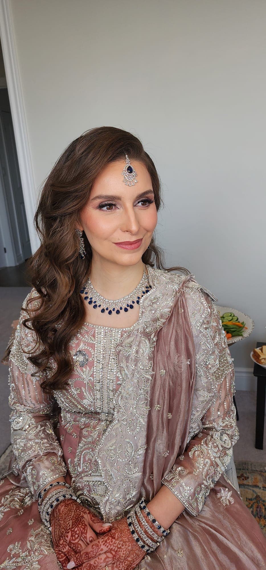 Semi-Bridal / Engagement service - A glamorous makeup look perfect for engagement parties, mehndi, and sangeet ceremonies with elegant styling.